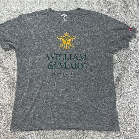 2019 men’s William & Mary College The League Vintage Style Gray T Shirt XL - Picture 1 of 4
